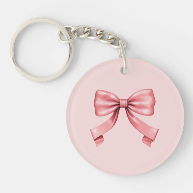 Der perfekte rosa Bow Schlüsselanhänger (Vorderseite)