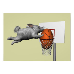 Der perfekte Slam Dunk im Osterhase Fotodruck