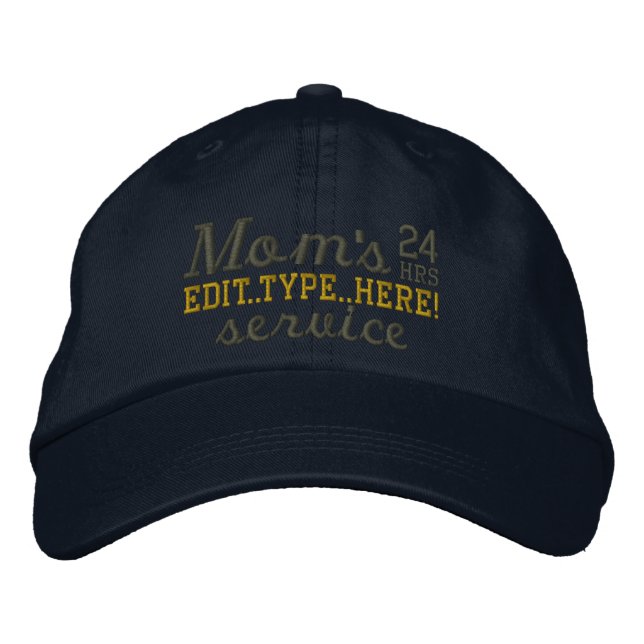 Der personalisierte 24-Stunden-Service der Mama ha Bestickte Kappe (Vorderseite)