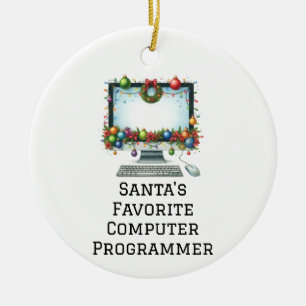 Der personalisierte Computerprogrammierer des Weih Keramik Ornament