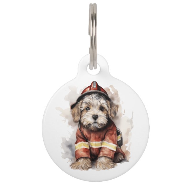 Der personalisierte Feuerwehrhund Haustiermarke (Vorderseite)
