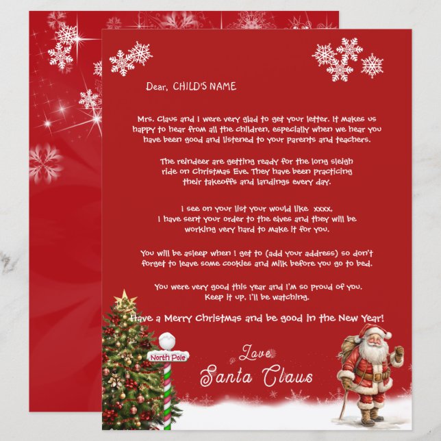 Der persönliche Brief des Weihnachtsmanns an den N (Vorne/Hinten)