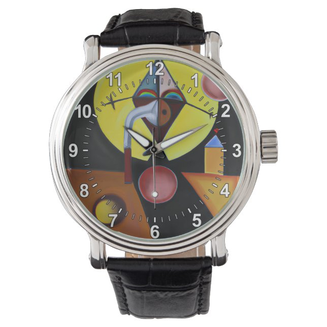 Der Pestarzt - Ölgemälde Armbanduhr (Vorderseite)