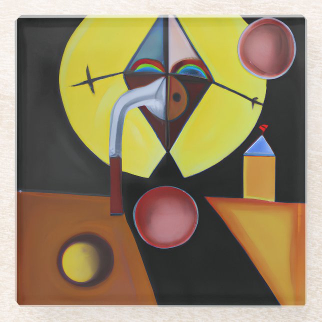 Der Pestarzt - Ölgemälde Glasuntersetzer (Vorderseite)