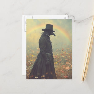Der Pestdoktor auf der Wiese Postkarte
