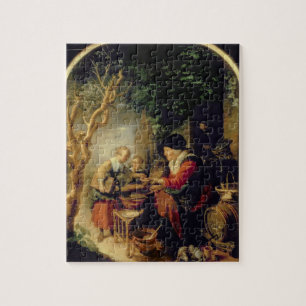 Der Pfannkuchen-Verkäufer, 1650-55 (Öl auf Platte)