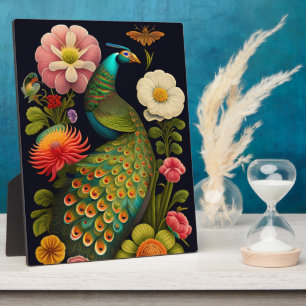 Der Pfau   Modernes Haeckel Tabletop Fotoplatte