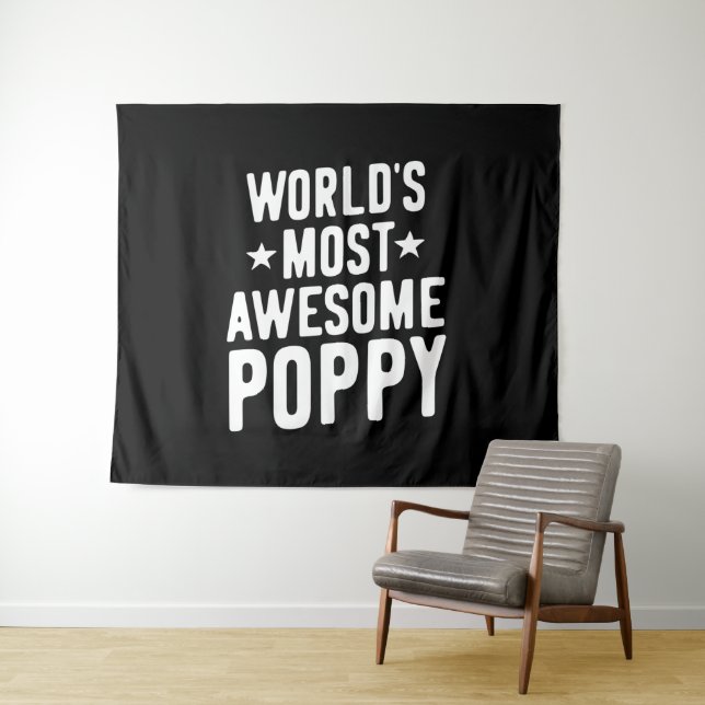 Der Phantastischste Mohn der Welt | Vater Opa Wandteppich (Beispiel (Horizontal))