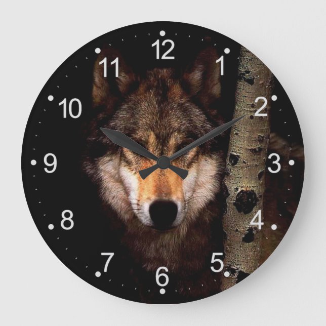 Der Phantom-Wolf Große Wanduhr (Vorderseite)
