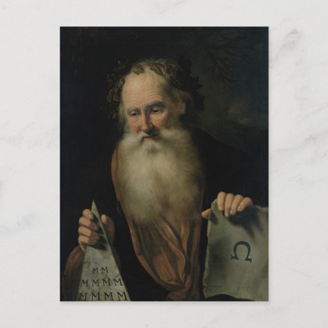 Der Philosoph, 1686 Postkarte (Vorderseite)