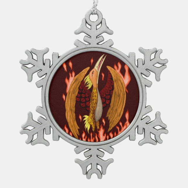Der Phoenix Schneeflocken Zinn-Ornament (Vorderseite)