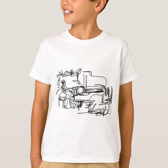 Der Pianist - Klavier-Thema T-Shirt (Vorderseite)