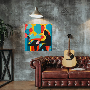 Der Pianist - Original-Ölgemälde Fotodruck