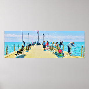 Der Pier an Stärke dei Marmi, Italien-Plakat-Druck Poster