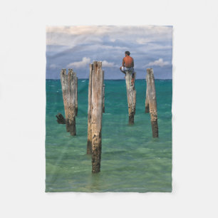 Der Pier in Coqueiros Strand in Trancoso Fleecedecke