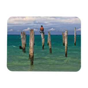 Der Pier in Coqueiros Strand in Trancoso Magnet