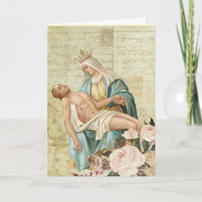 Der Pieta Mary und Jesus-religiöses christliches Karte (Vorderseite)