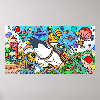 Der Pinguin wollte fliegen. Poster