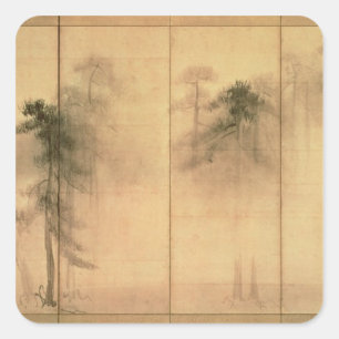 Der Pinienwald Quadratischer Aufkleber