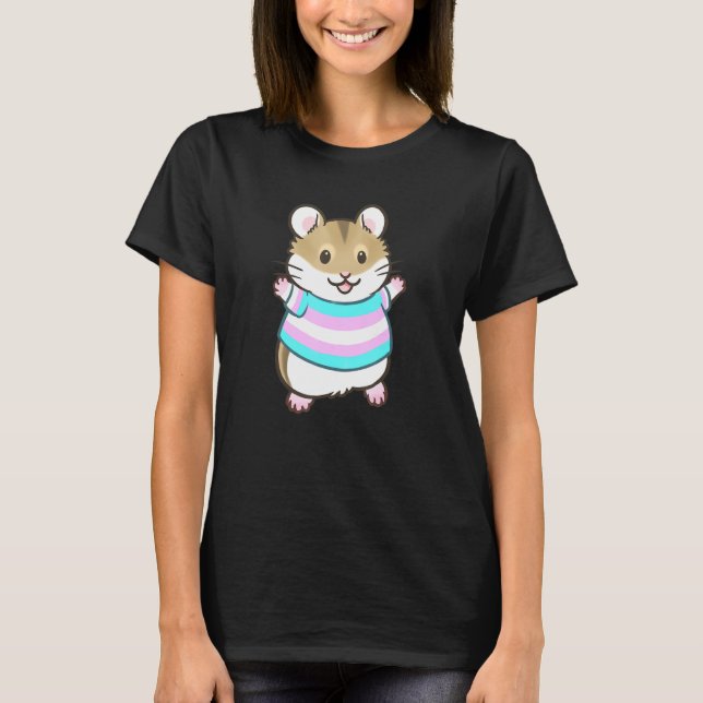 Der Pipelineakery Trans Pride Flag Hamster T-Shirt (Vorderseite)