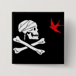 Der Piraten-Flaggen-Knopf des Jack-Spatzen Button