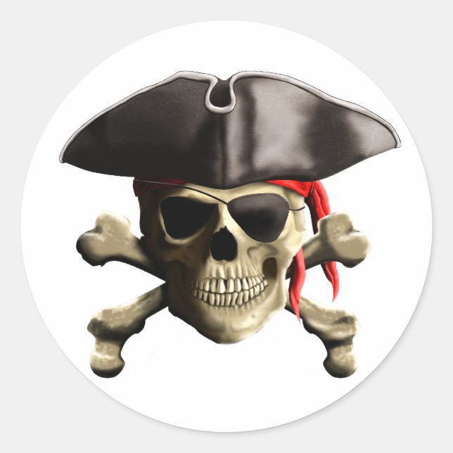 Der Piratenflagge Pirate Skull Runder Aufkleber (Vorderseite)