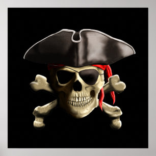 Der Piratenflagge-Piraten-Schädel Poster