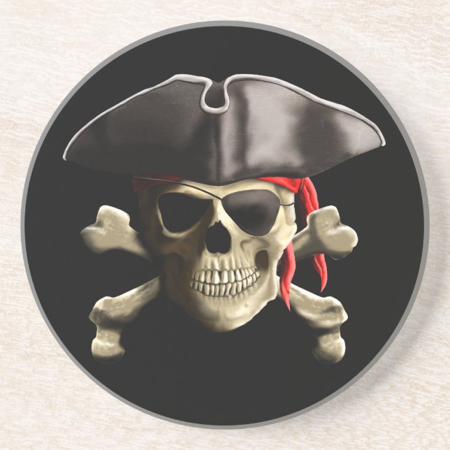 Der Piratenflagge-Piraten-Schädel Untersetzer (Vorne)