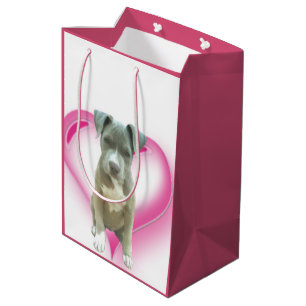Der Pitbull des Valentinsgrußes Mittlere Geschenktüte