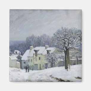 Der Place du Chenil in Marly-le-Roi, Schnee, 1876 Magnet