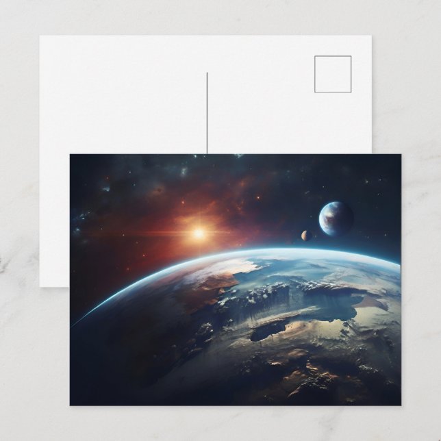 Der Planet Erde aus dem All Postkarte (Vorne/Hinten)