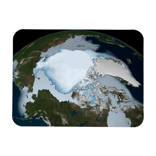 Der Planet Erde zeigt eine Eisdecke im Jahr 1980. Magnet (Horizontal)