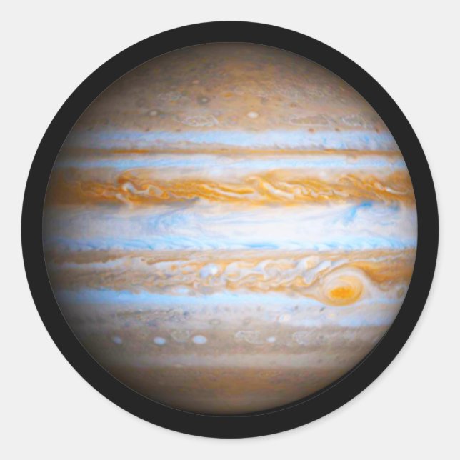 Der Planet Jupiter Runder Aufkleber (Vorderseite)