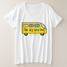 Der Plusgrößen-Freude-Liebe-Bus-Logo-T - Shirt