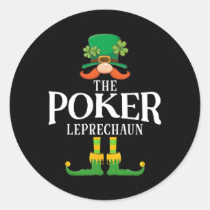 Der Poker Leprechaun St Patricks Day Matching Runder Aufkleber