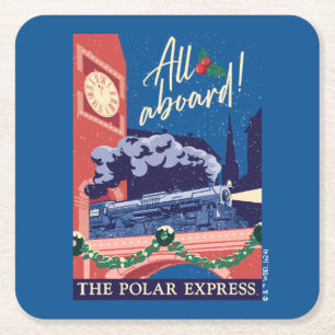 Der Polar Express - Alle Aboard! Rechteckiger Pappuntersetzer