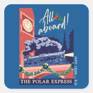 Der Polar Express - Alle auf dem Vormarsch! Quadratischer Aufkleber