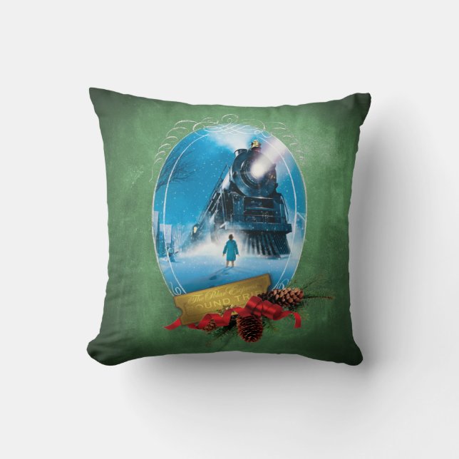 Der Polarexpress | Holiday Gerahmt Train Anreise Kissen (Vorderseite)