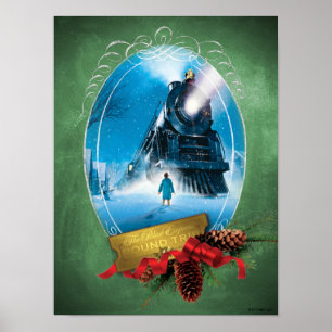 Der Polarexpress   Holiday Gerahmt Train Anreise Poster
