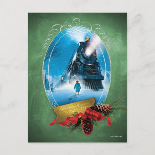Der Polarexpress   Holiday Gerahmt Train Anreise Postkarte