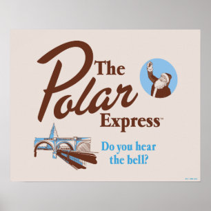 Der Polarexpress "Hörst du die Glocke" Retro Poster