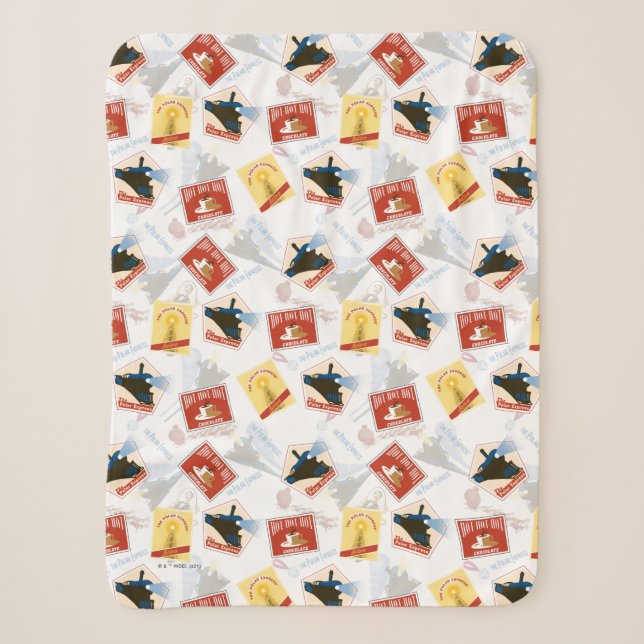 Der Polarexpress | Muster für Retro-Aufkleber Sherpadecke (Vorderseite)