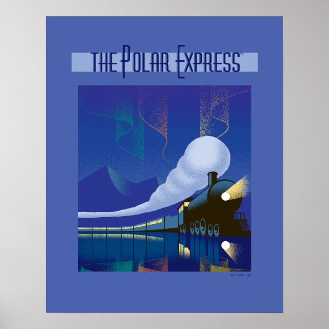 Der Polarexpress | Northern Lights Vintage Travel Poster (Vorne)