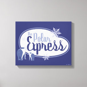 Der Polarexpress   Retro Graphic Polar Bears Leinwanddruck