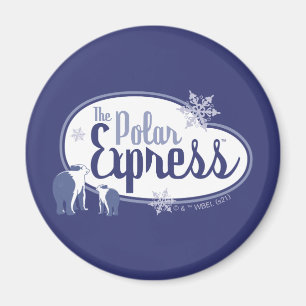 Der Polarexpress   Retro Graphic Polar Bears Magnet