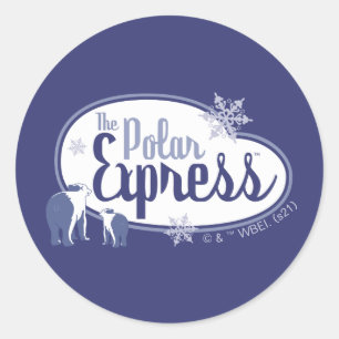 Der Polarexpress   Retro Graphic Polar Bears Runder Aufkleber