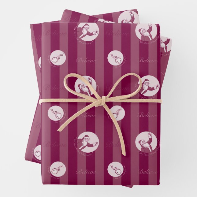 Der Polarexpress | Streifenmuster für den Weihnach Geschenkpapier Set (Beispiel)