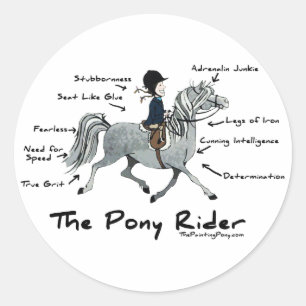 Der Pony Rider Runder Aufkleber