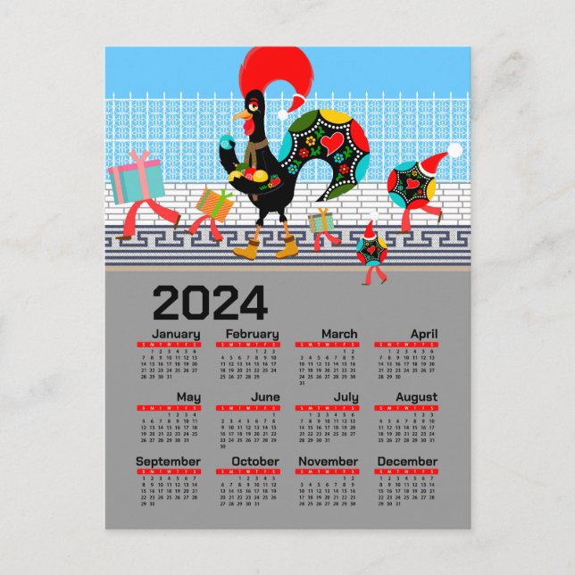 Der portugiesische Weihnachtskalender 2024 Postkarte (Vorderseite)