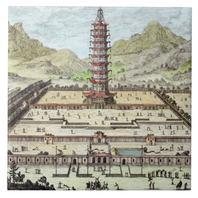 Der Porzellan-Turm von Nanking, überziehen 12 von Fliese (Vorderseite)